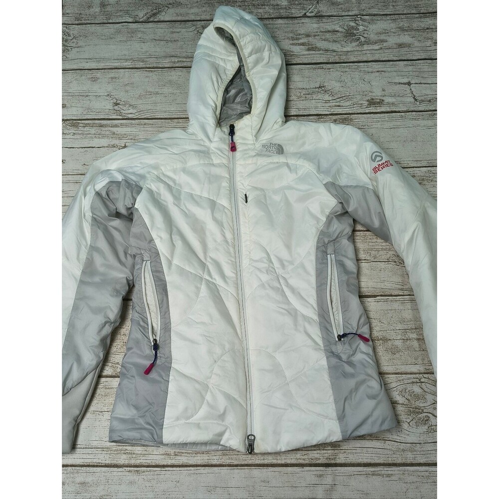 The North Face TNF Summit Series Puffer Jacket White And Grey Women Size XS